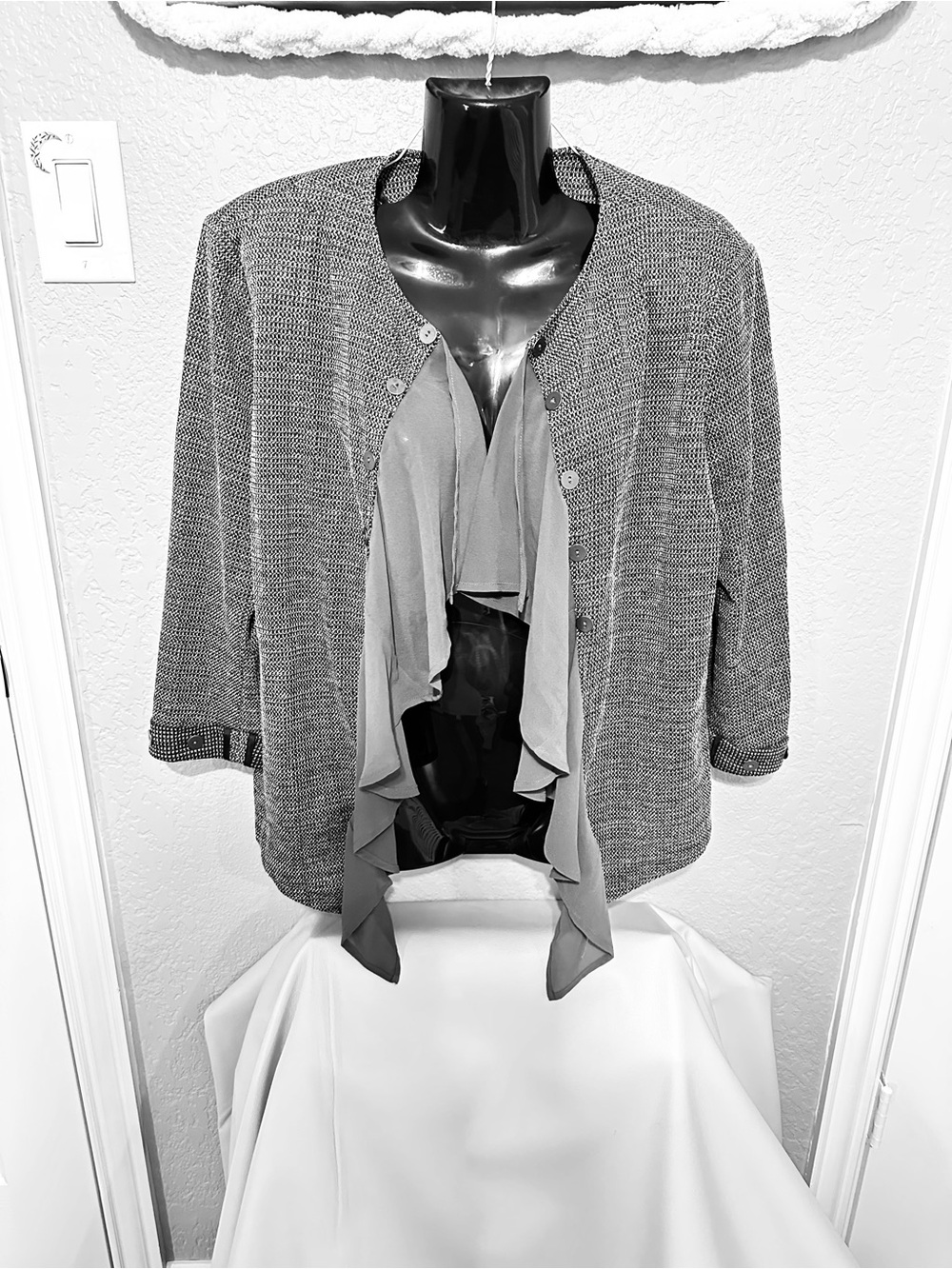 Womens Cascade Front Jacket Set - Gray